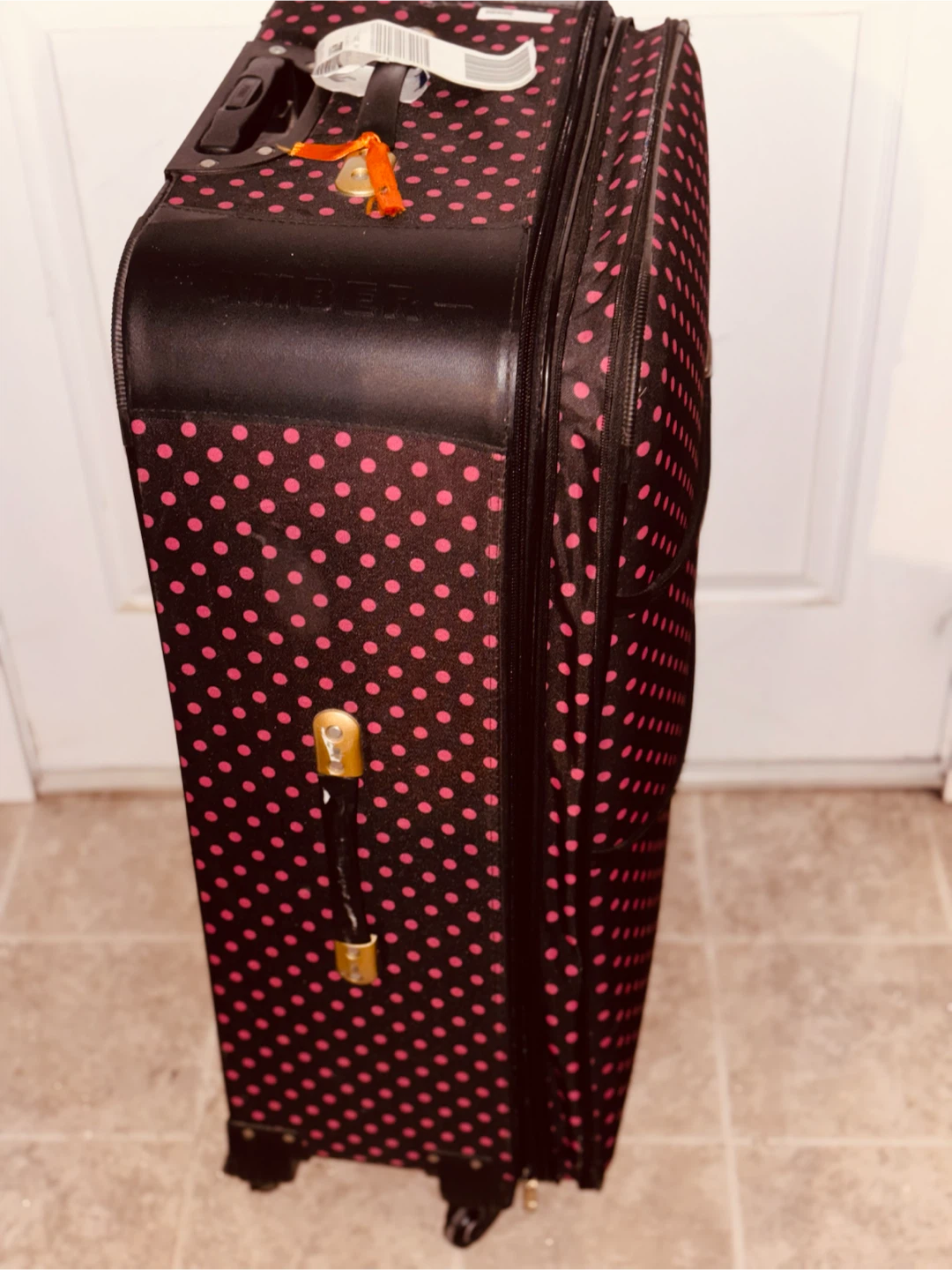 Amber Polka Dot Rolling Suitcase - photo 2