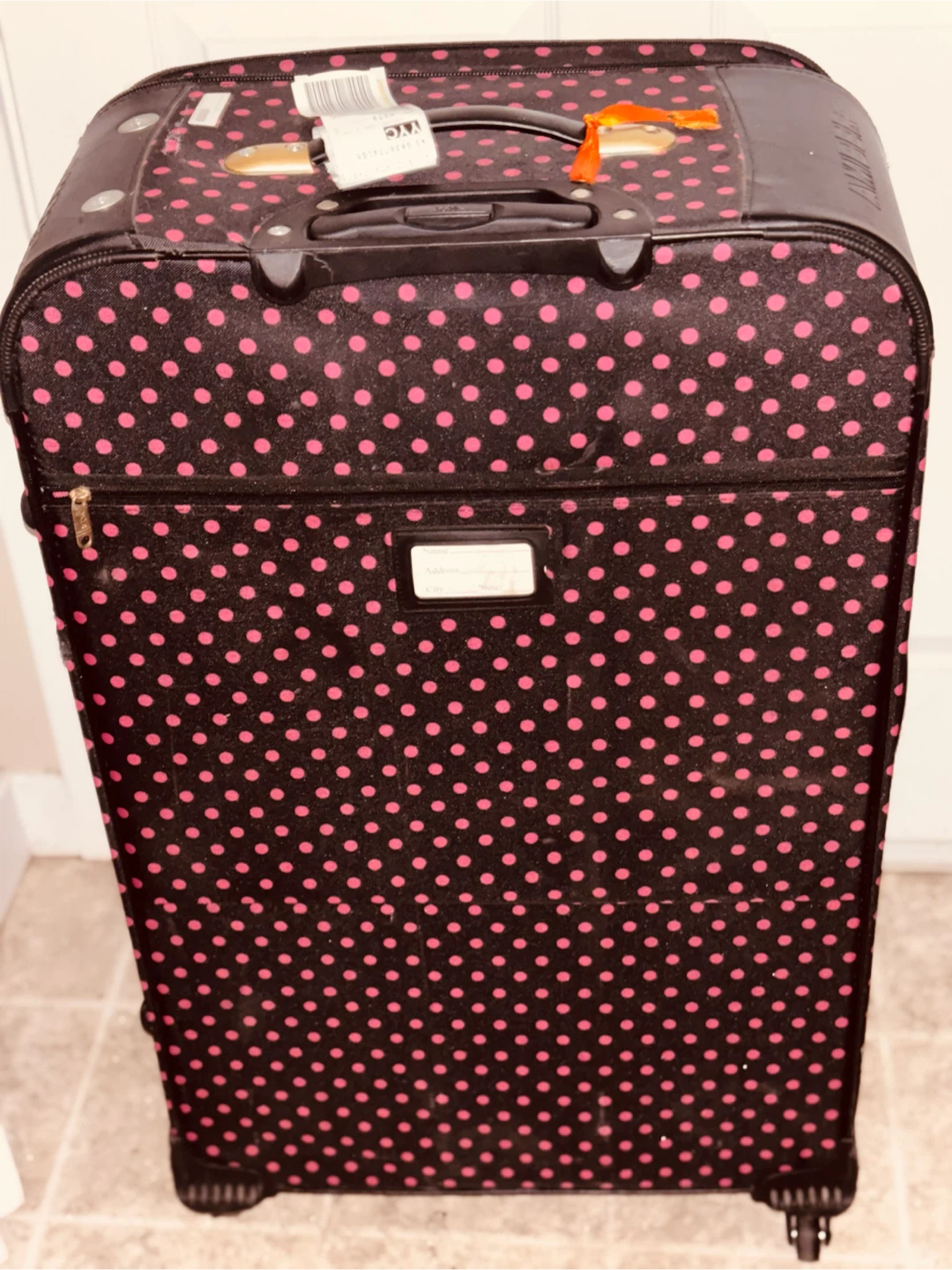 Amber Polka Dot Rolling Suitcase - photo 3