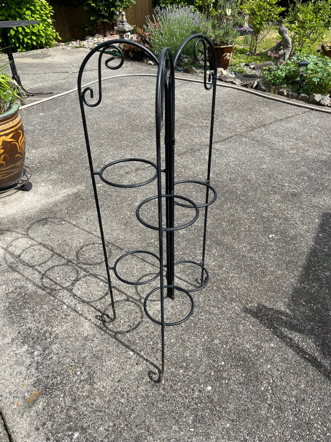 Wrought iron foldable vintage plant stand