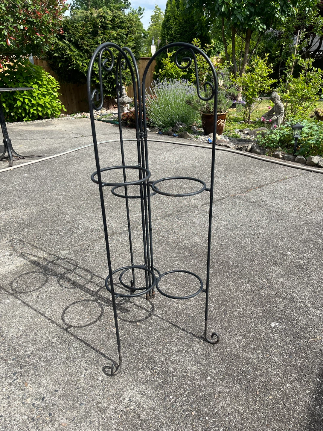 Wrought iron foldable vintage plant stand - photo 3