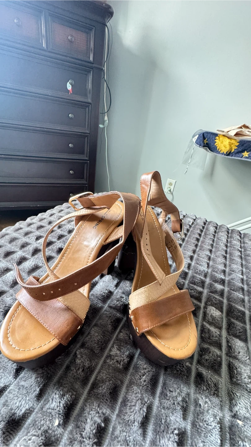 Call It Spring Brown Platform Sandals