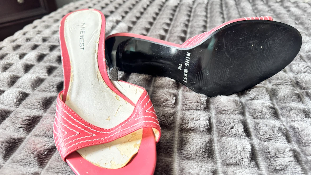 Nine West Coral Pink Heeled Mules - Size 7M - photo 2