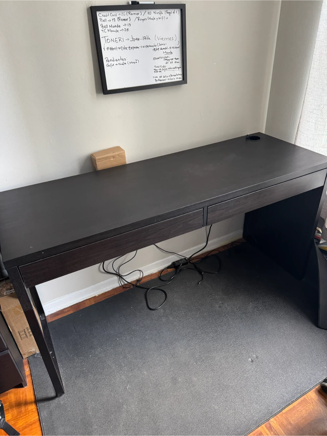 IKEA MICKE Desk in Black-Brown