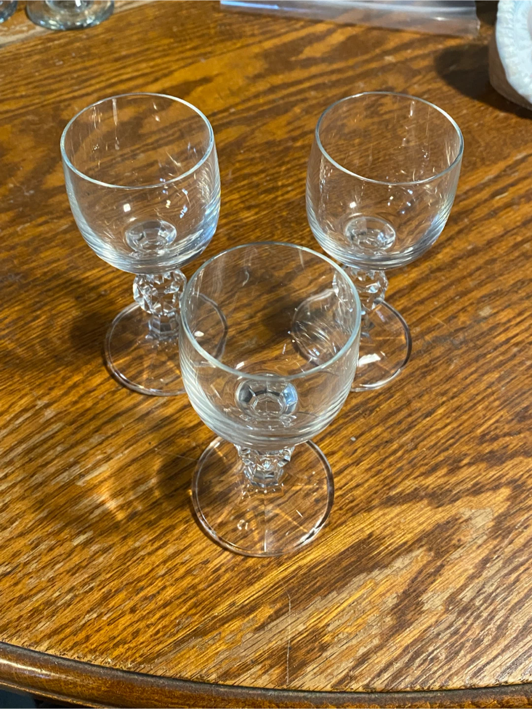 Set of 3 Mini Clear Glass Wine/Liqueur Glasses