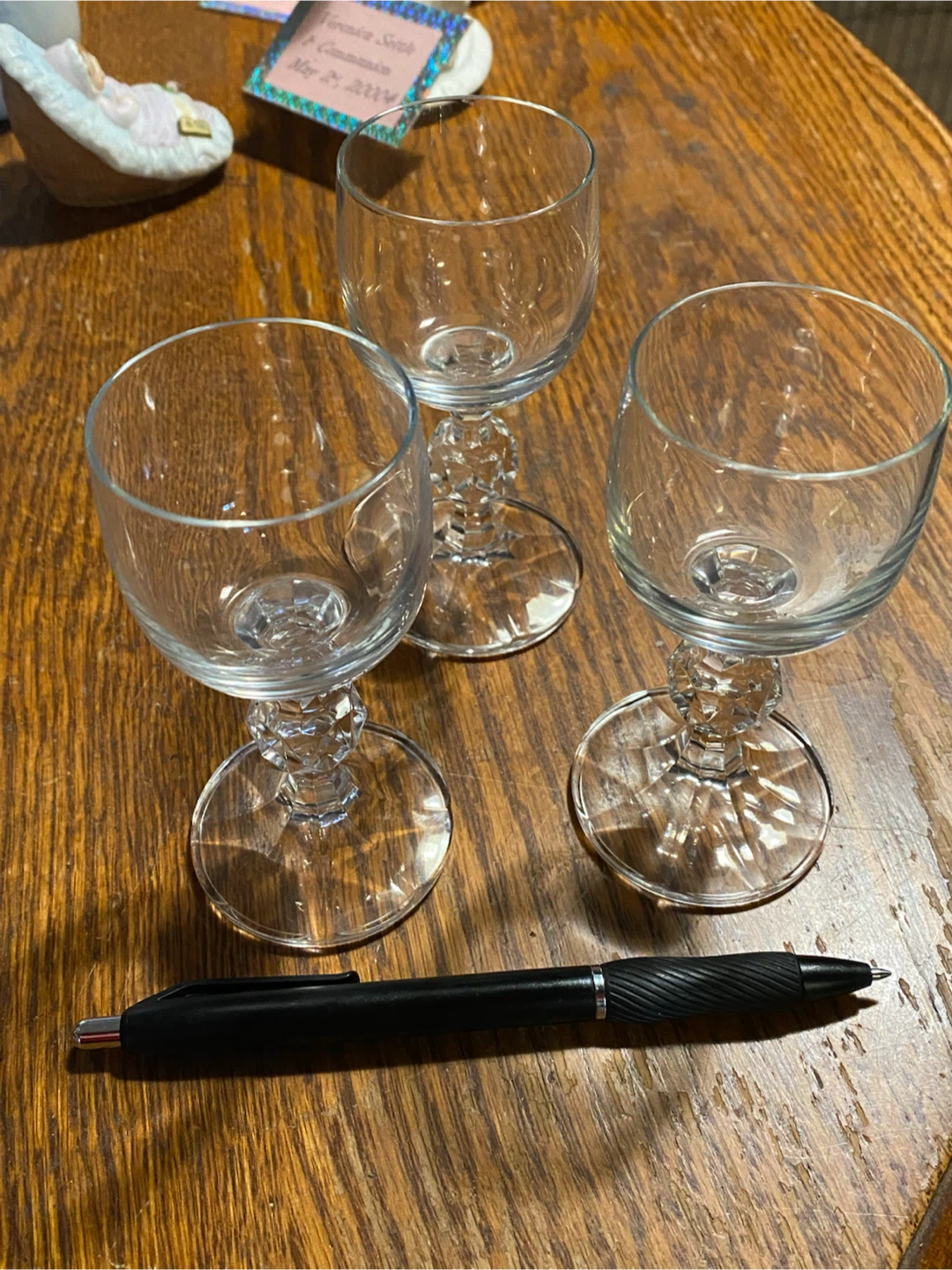 Set of 3 Mini Clear Glass Wine/Liqueur Glasses - photo 2