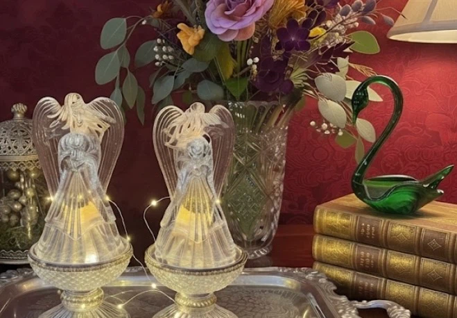 VTG St. George Crystal Angel Candle Holders $15 for the set - photo 4