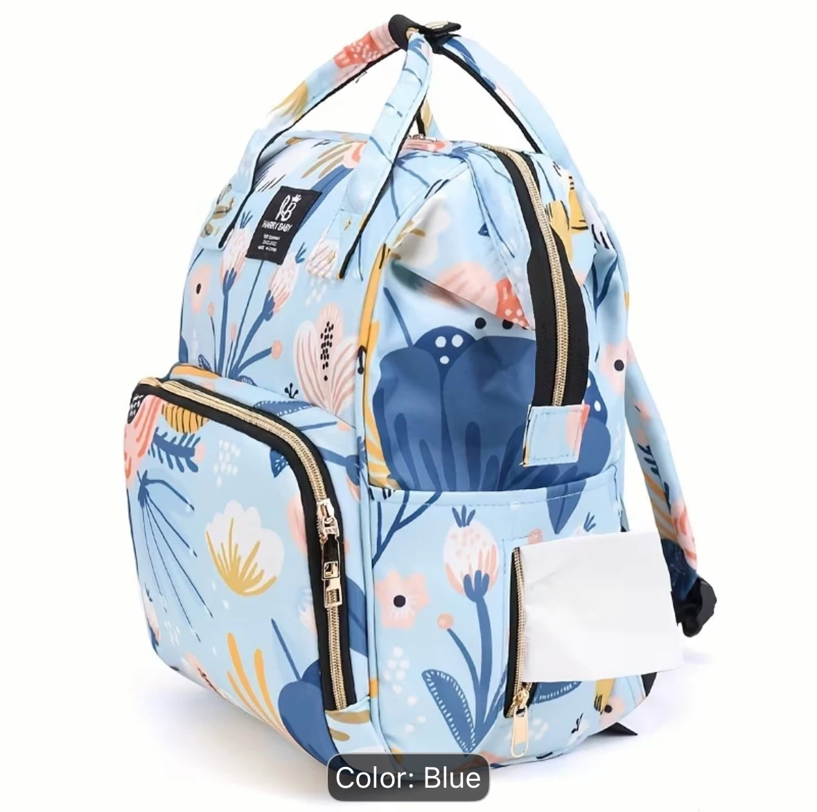 Brand new Diaper Bag Backpack - Blue Floral - photo 2