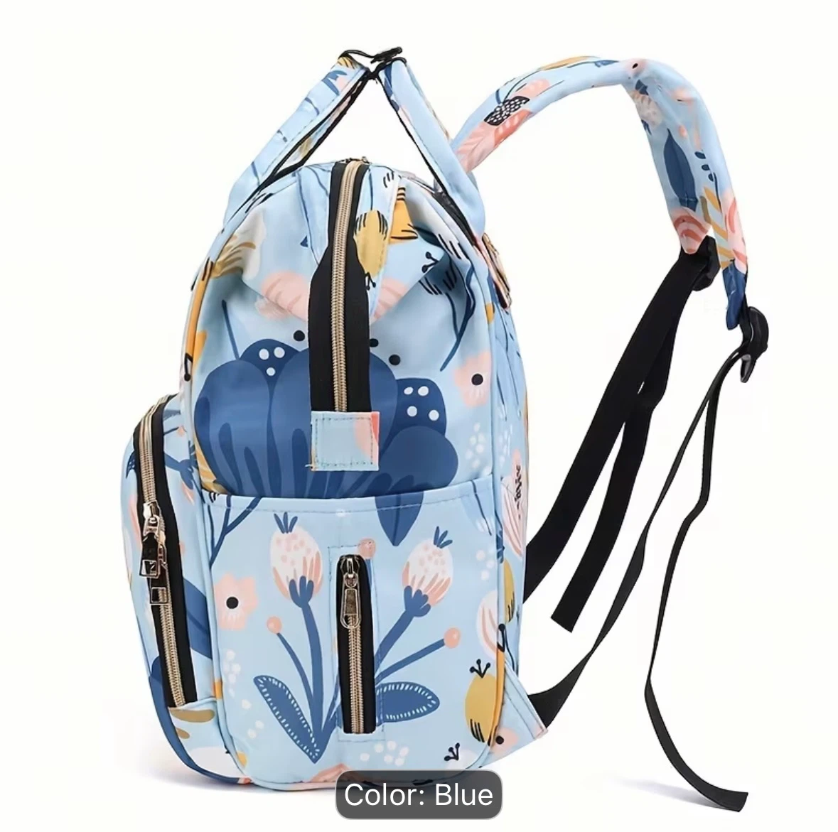 Brand new Diaper Bag Backpack - Blue Floral - photo 3