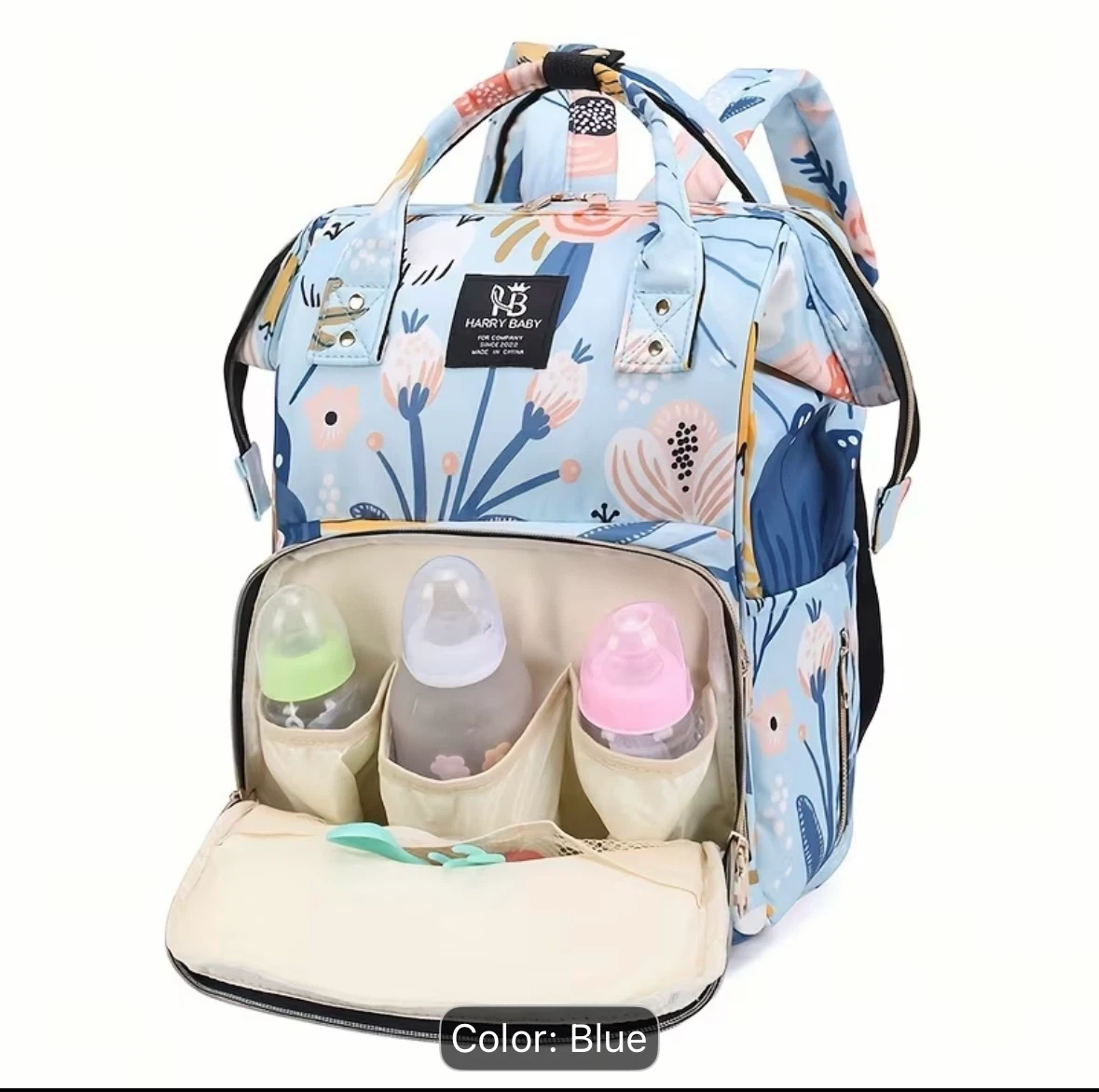 Brand new Diaper Bag Backpack - Blue Floral - photo 5