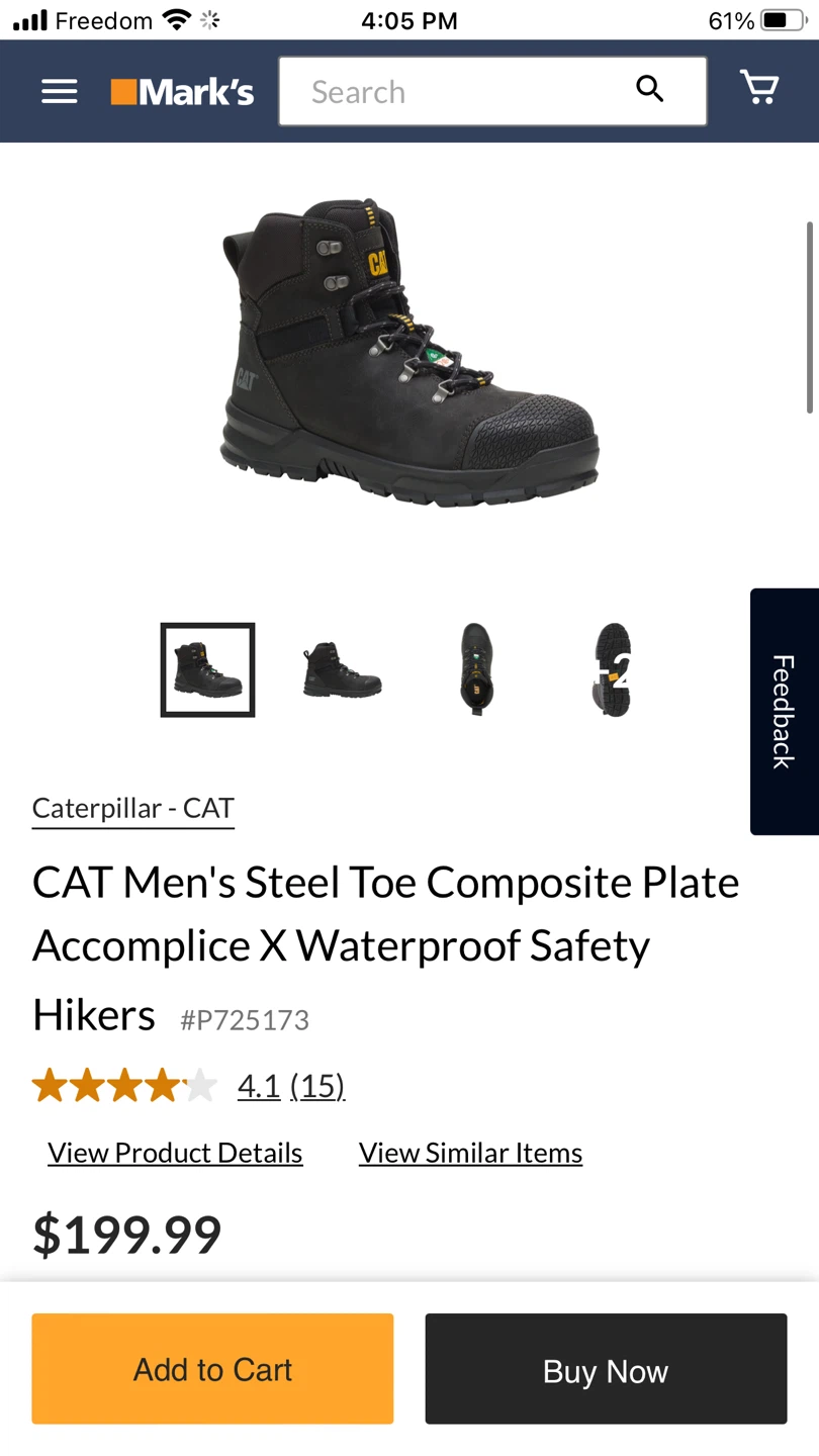CAT Men's Steel Toes (Size 9.5) - photo 4
