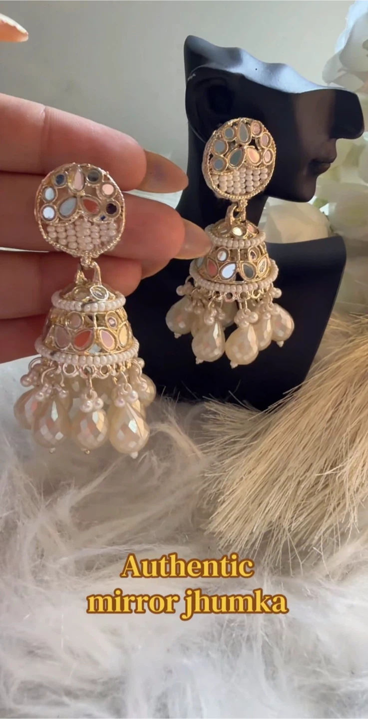 Mirror Jhumka Earrings