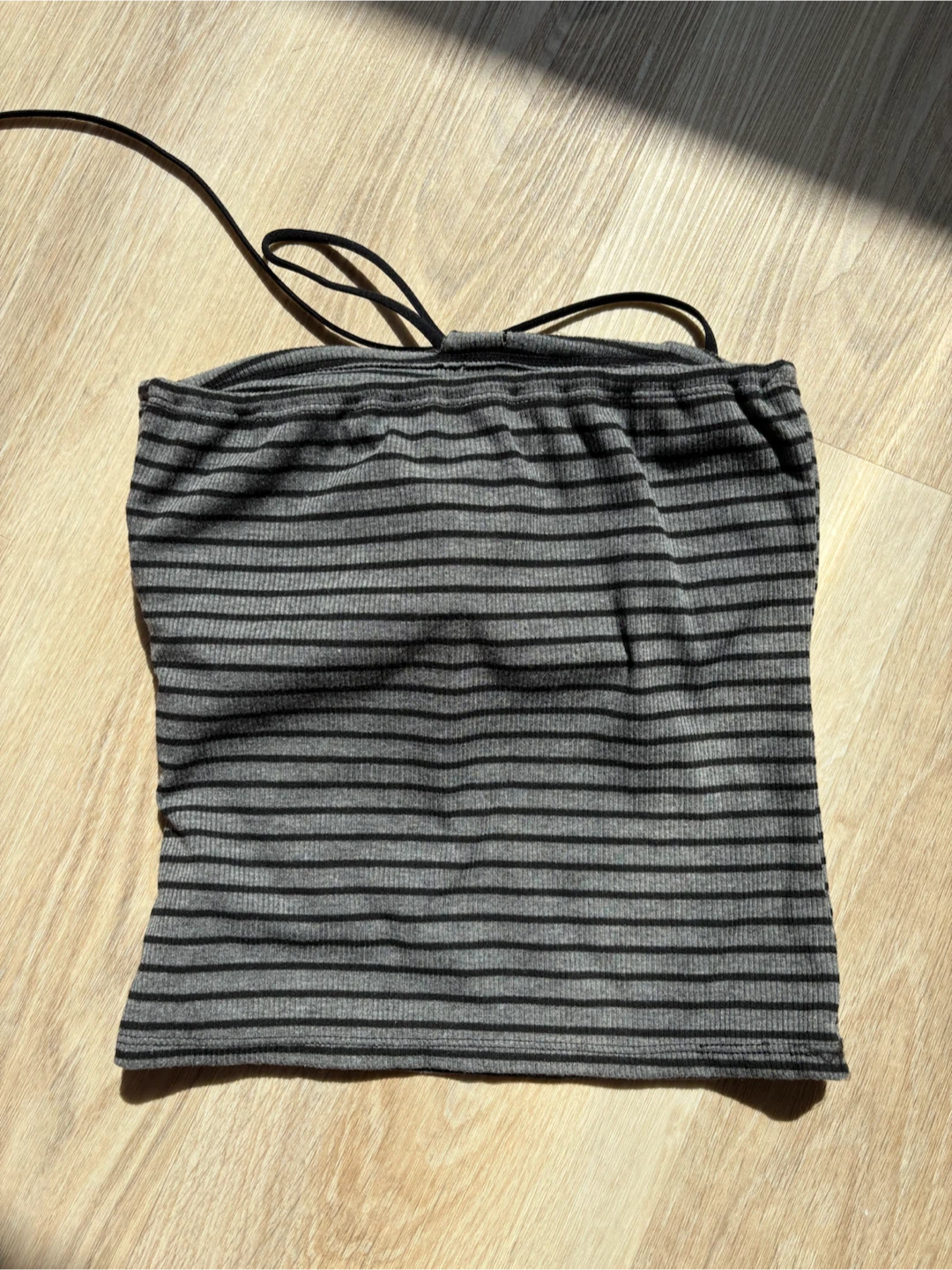(XXS)Grey & Black Striped Tube Top With Padding - photo 3