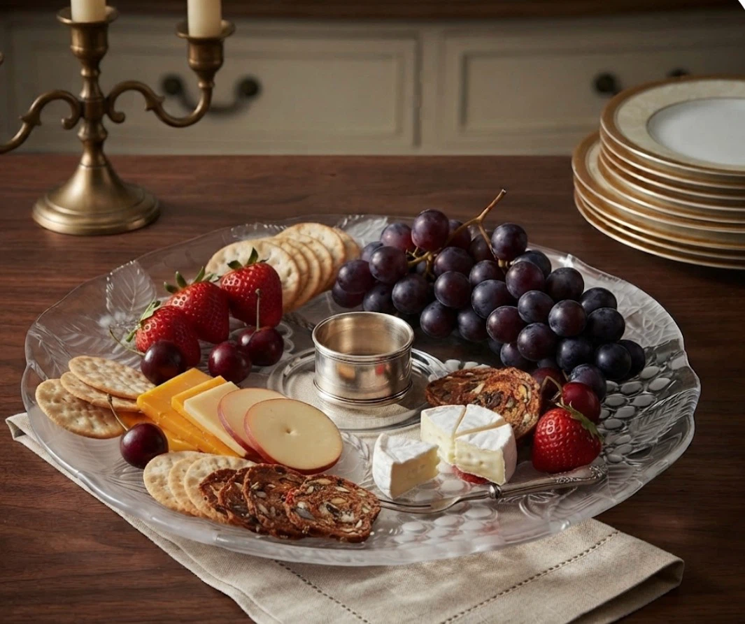 Vintage Mikasa Chablis Clear Glass Platter / Cheese & Fruit - photo 5