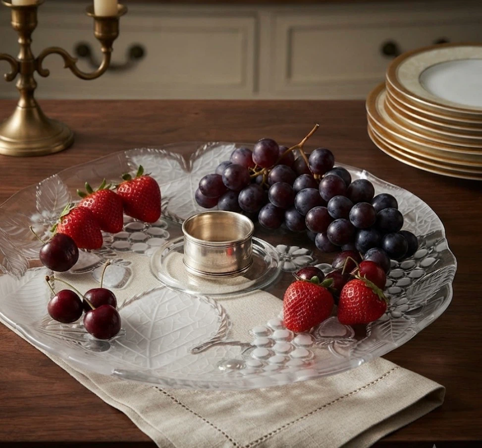 Vintage Mikasa Chablis Clear Glass Platter / Cheese & Fruit - photo 2