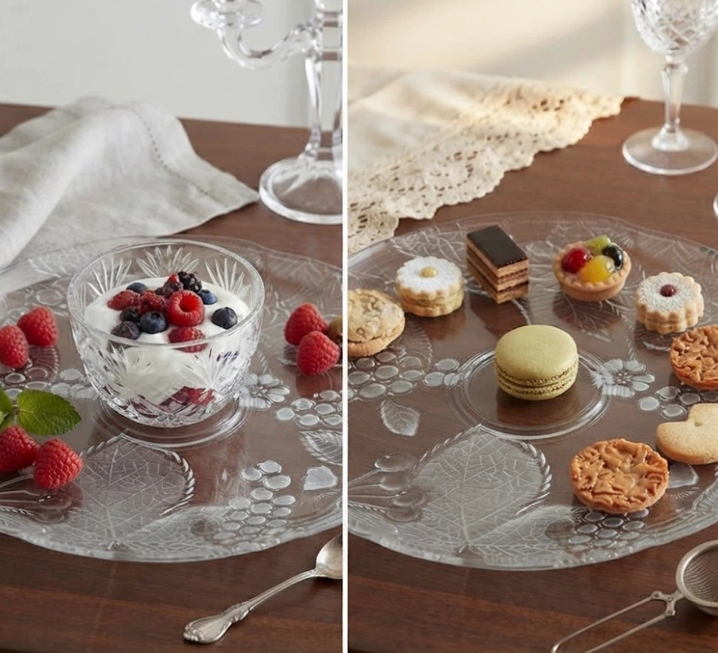 Vintage Mikasa Chablis Clear Glass Platter / Cheese & Fruit - photo 3