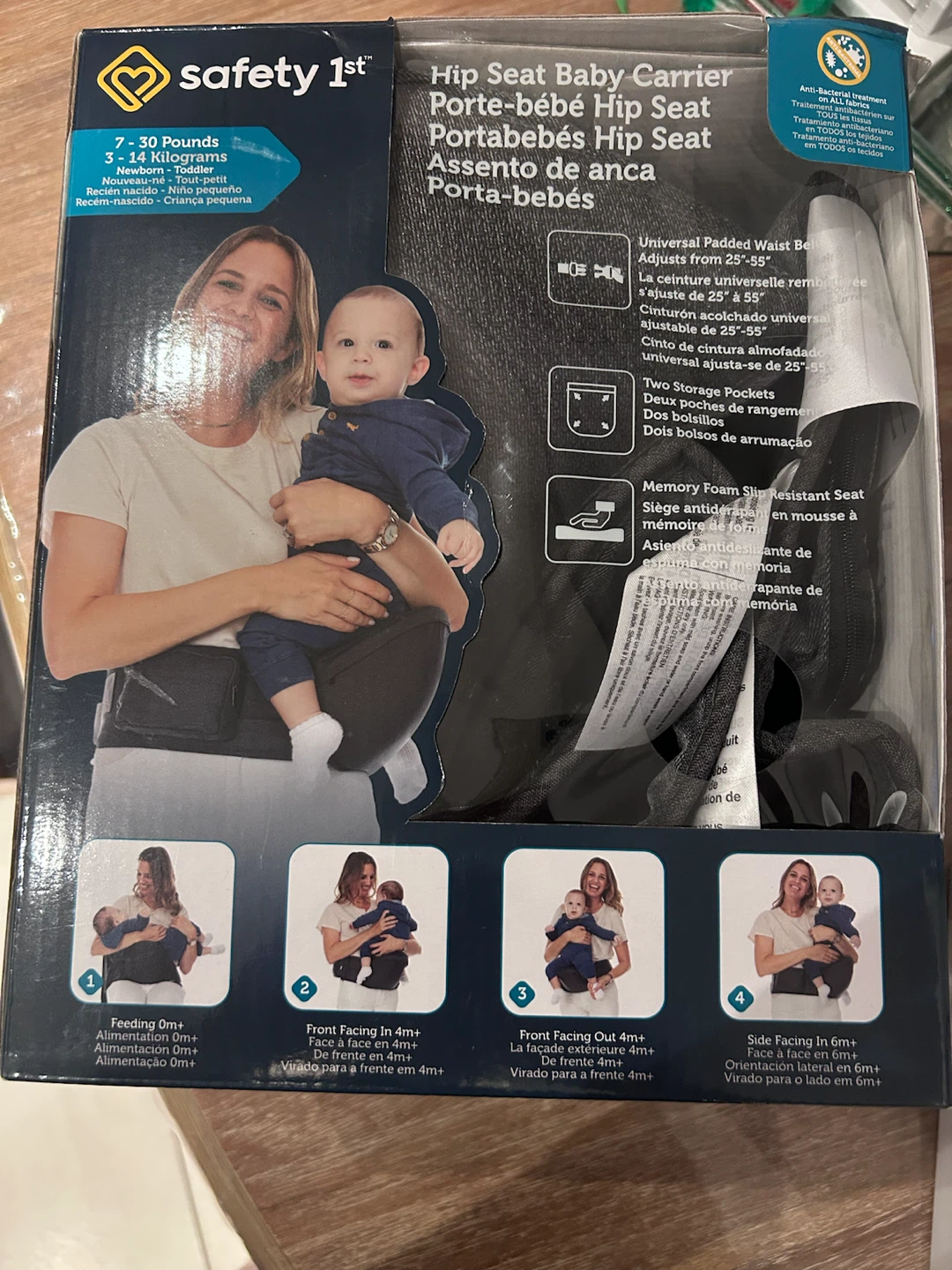 Safety 1st Hip Seat Baby Carrier - 4-in-1 Ergonomic, Grey - photo 5