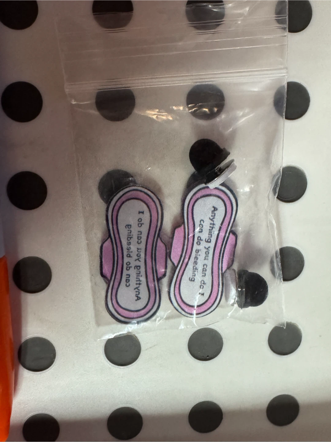 Two Inspirational Pad/Period Charms