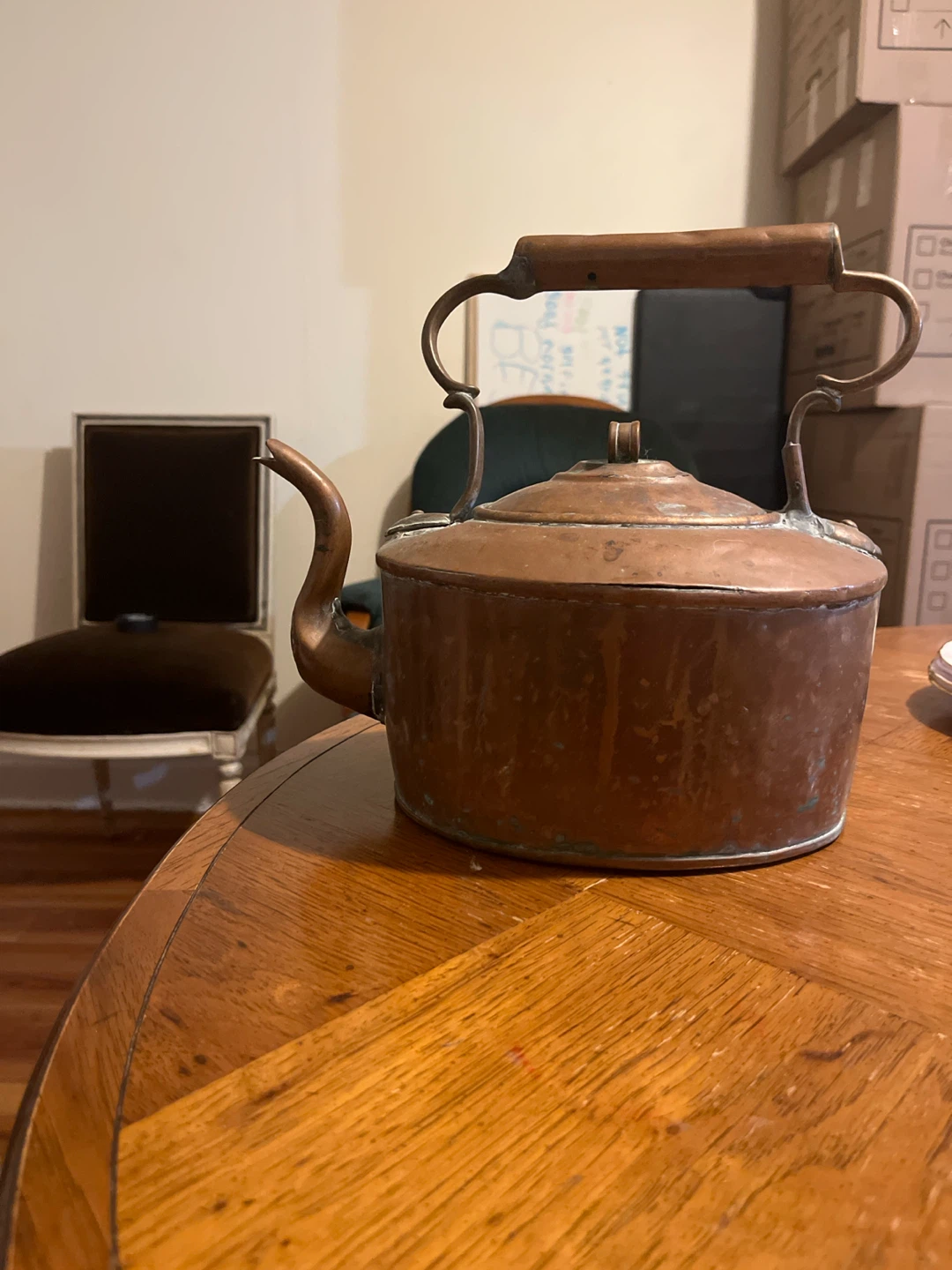 Vintage Copper Kettle with copperHandle - photo 2
