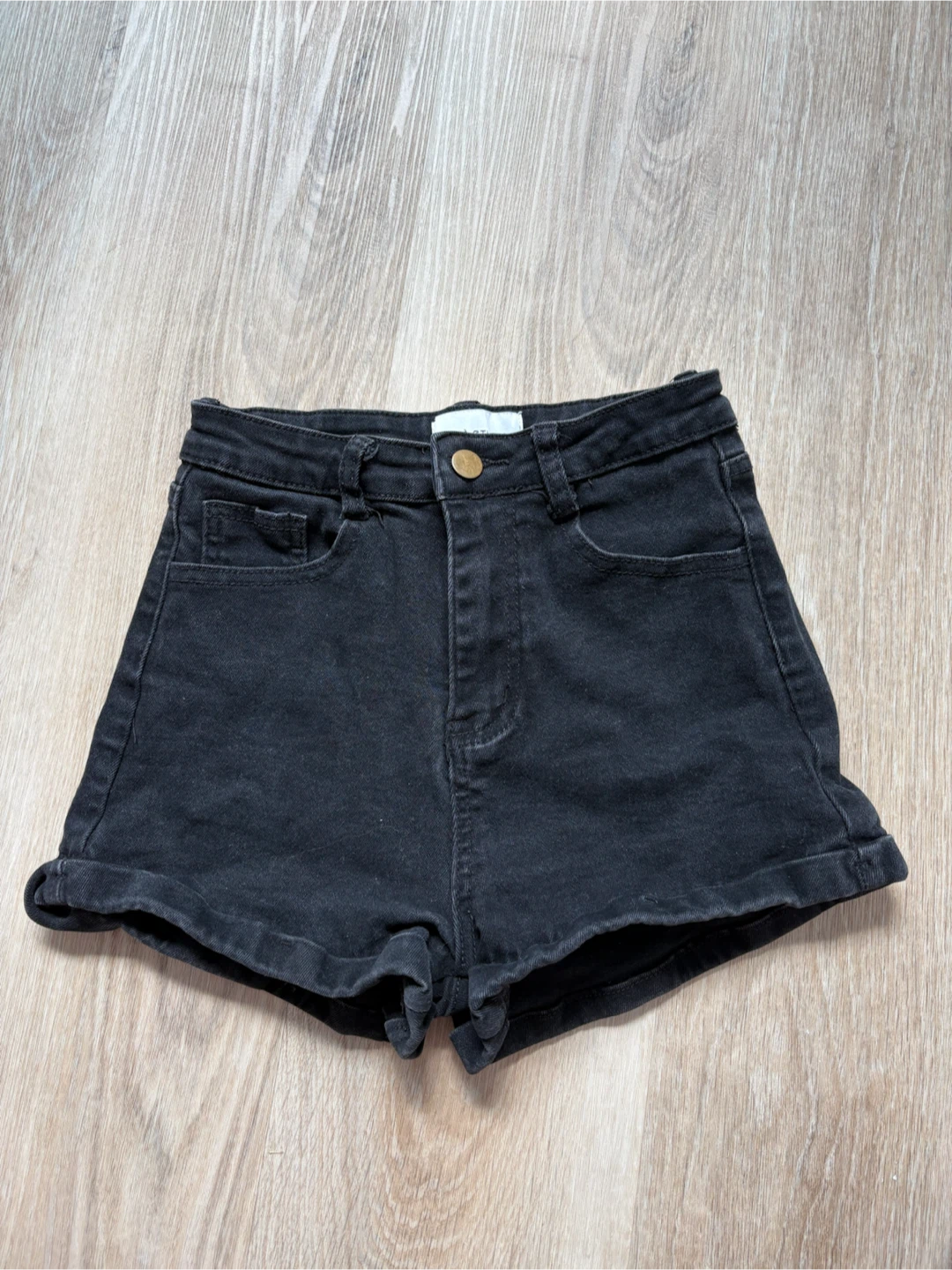 XXS - Black High-Waisted Denim Shorts 🖤