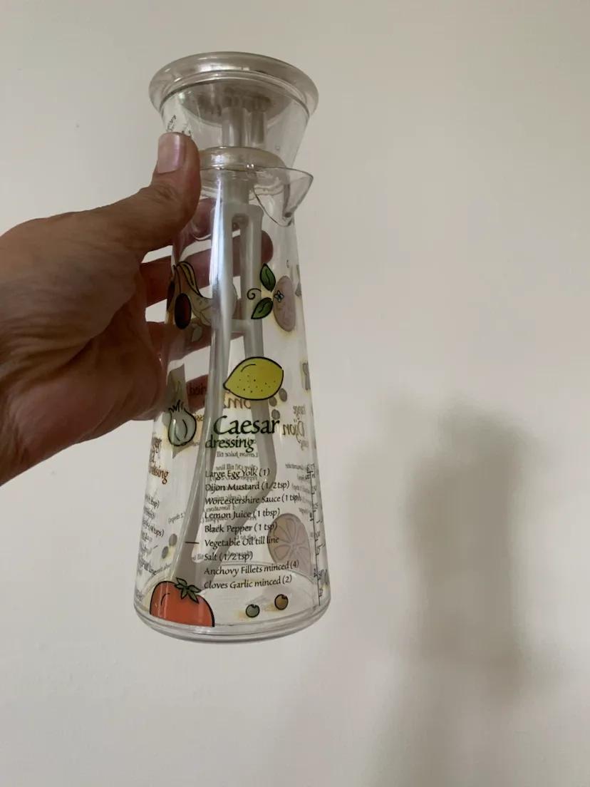 Vintage plastic Salad Dressing Shaker with Recipes - photo 4