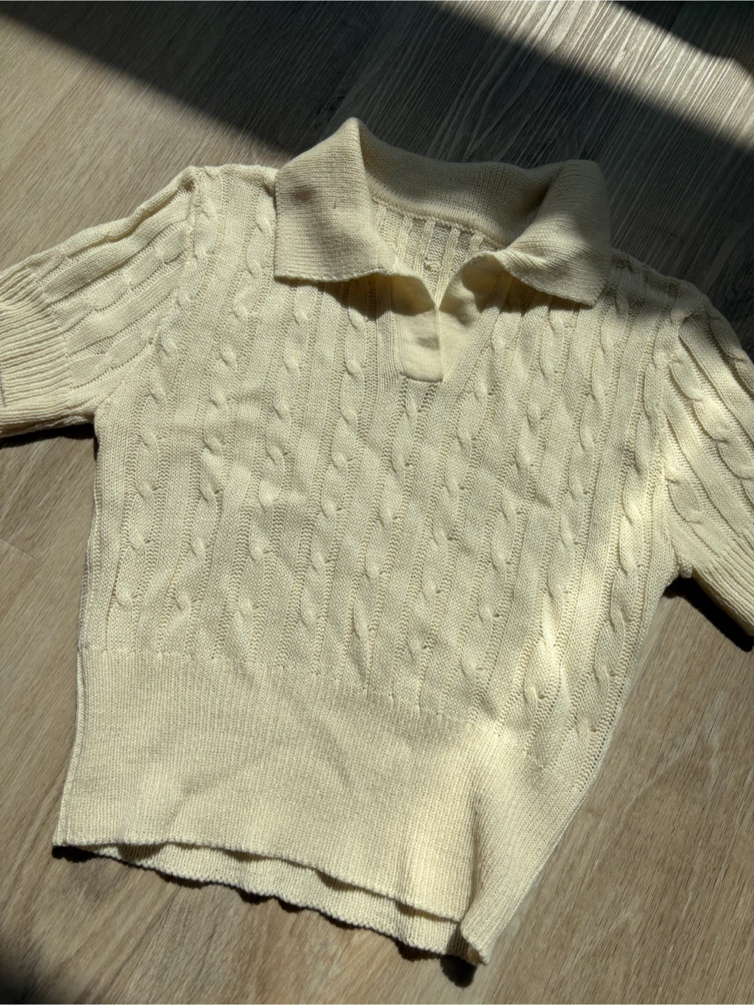 S - Korean Cable Knit Polo Sweater Top 🤍 - photo 2