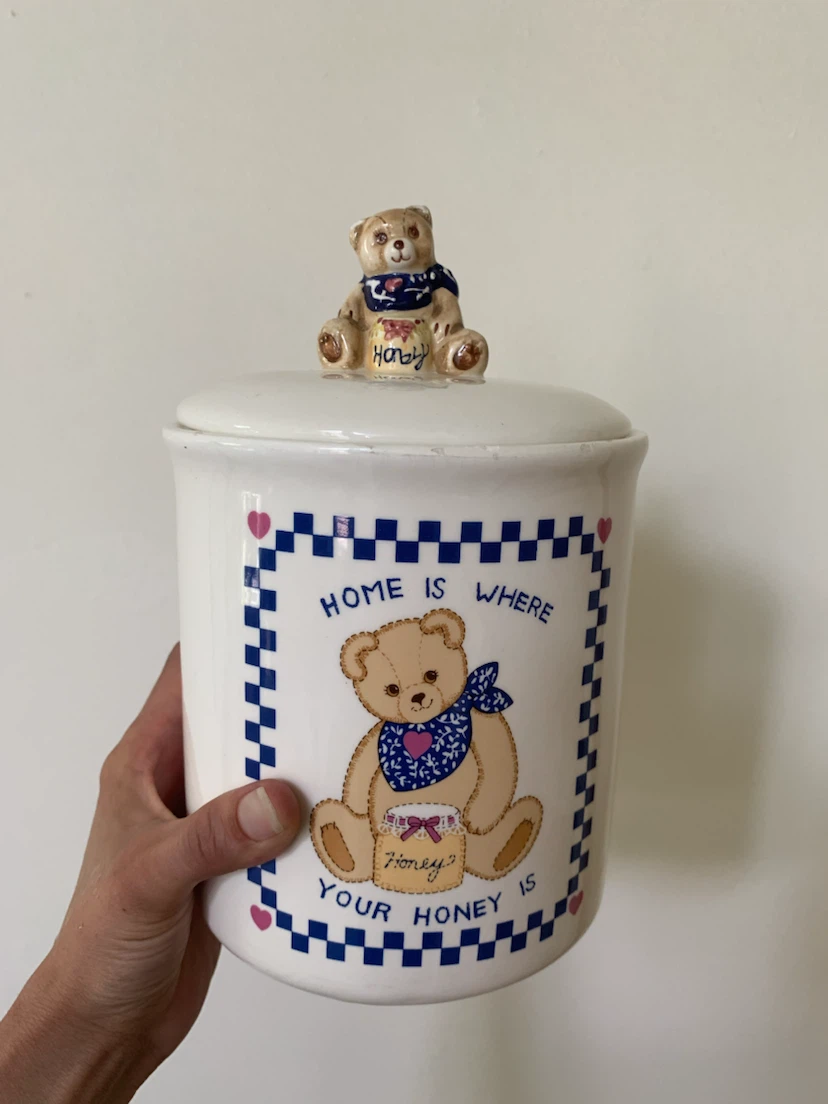 Vintage Teddy Bear Ceramic Cookie Jar