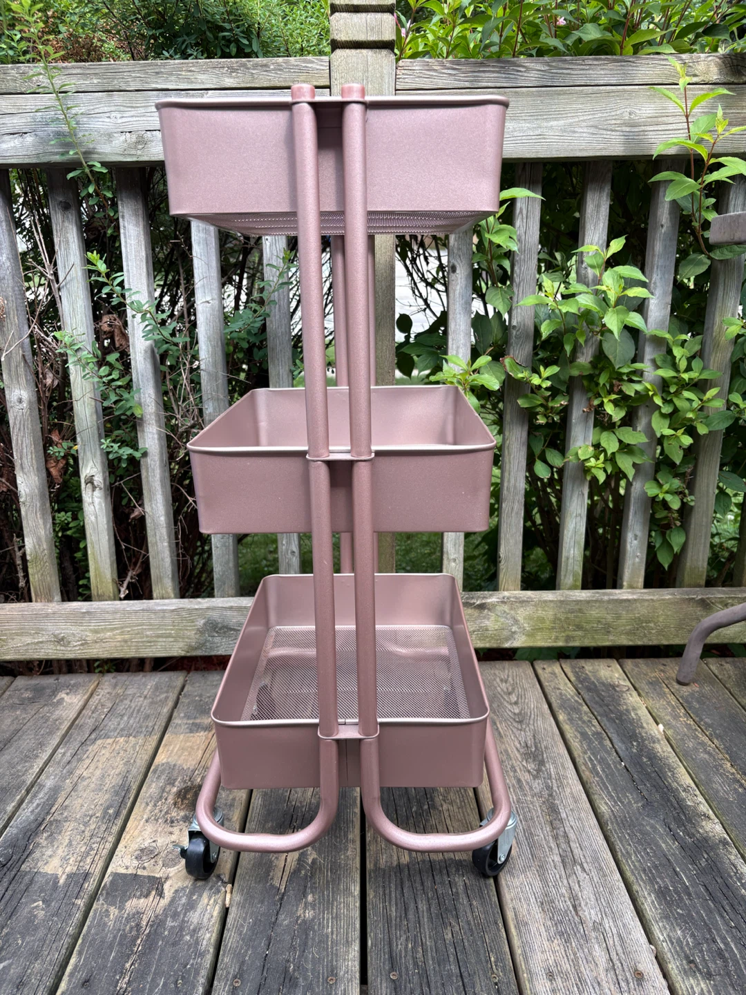 3-Tier Rolling Storage Cart - Rose Gold - photo 2