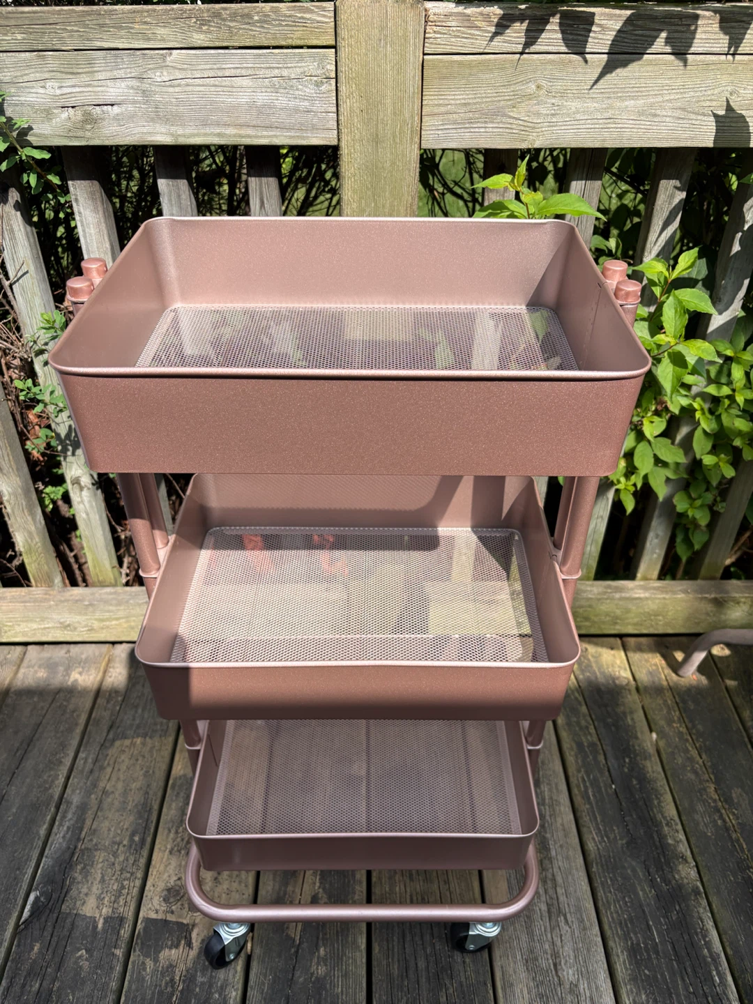 3-Tier Rolling Storage Cart - Rose Gold - photo 3