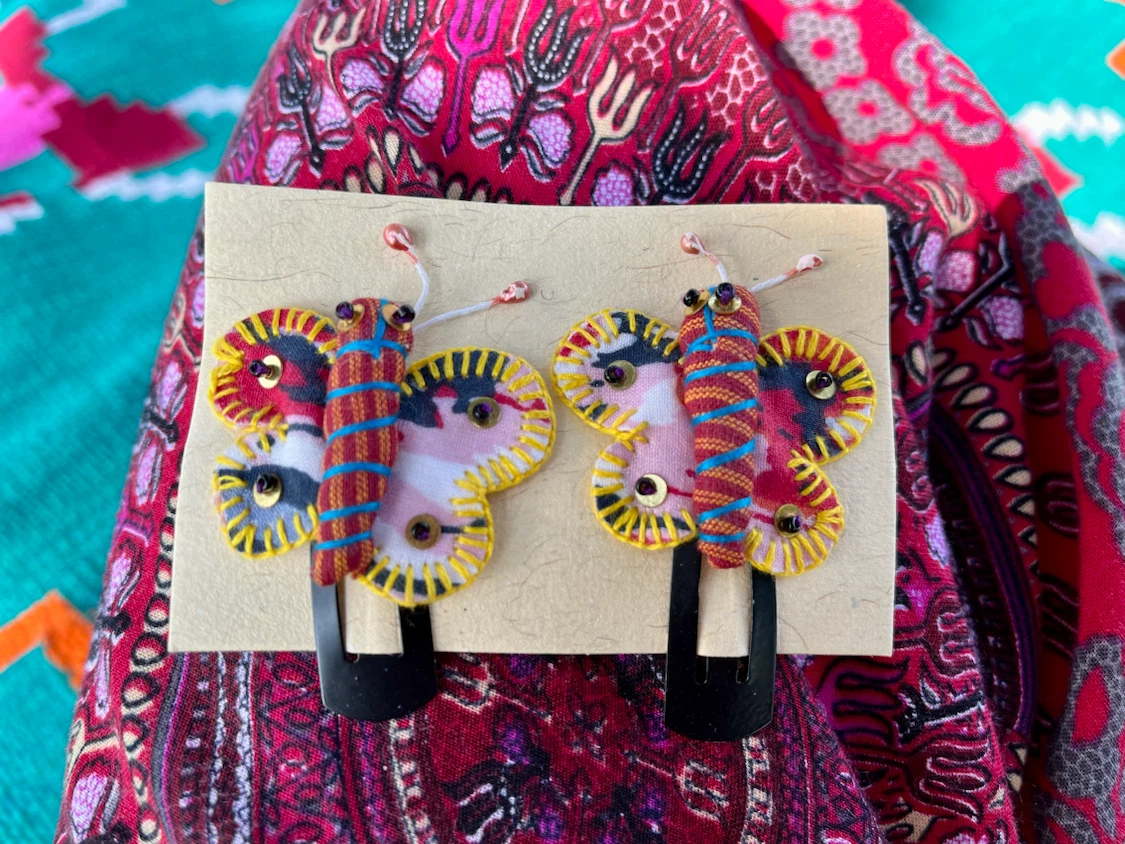 🦋 RARE Handmade Butterfly Hair Clips