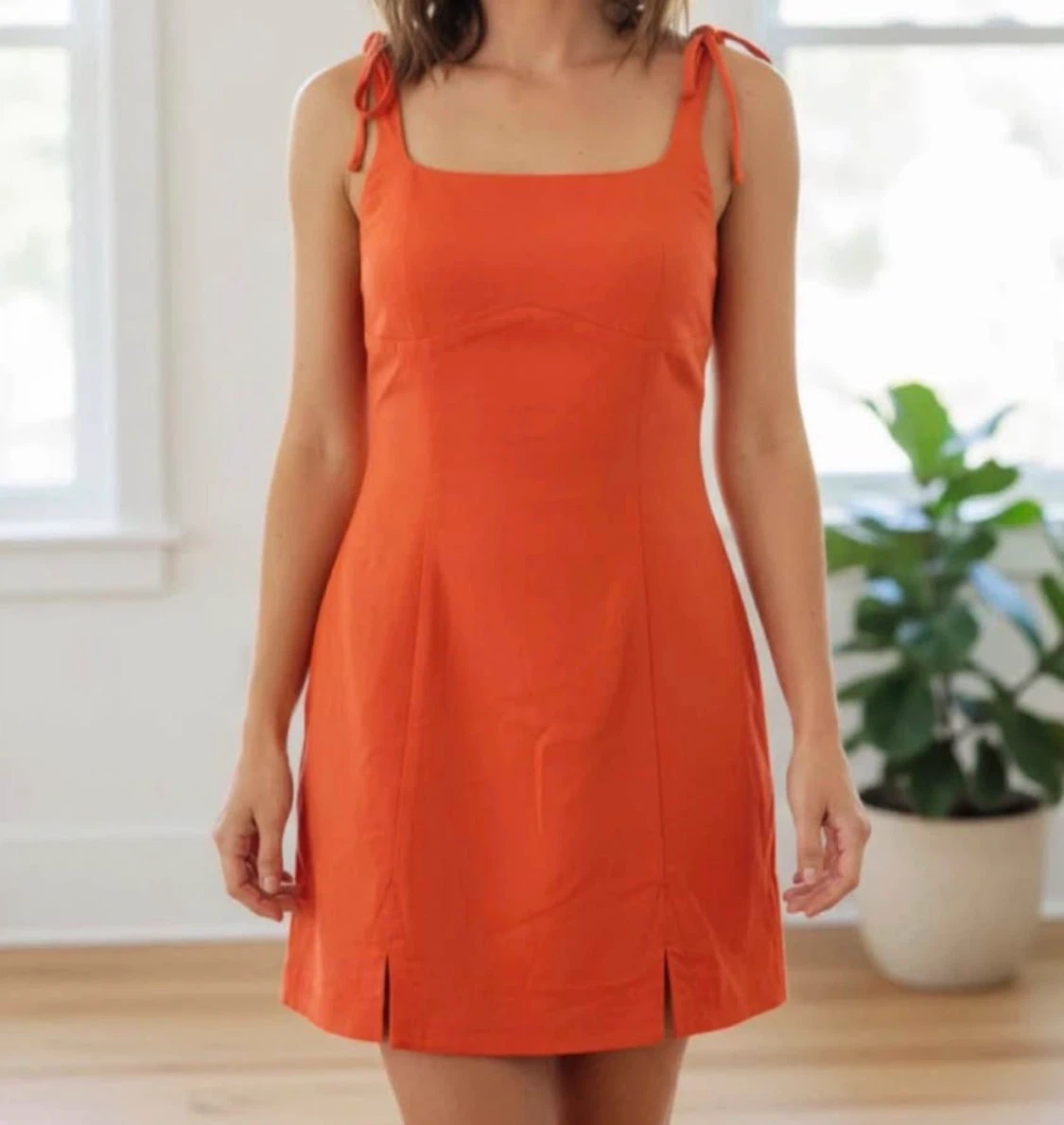 Trixxi Orange Mini Dress with Tie Straps