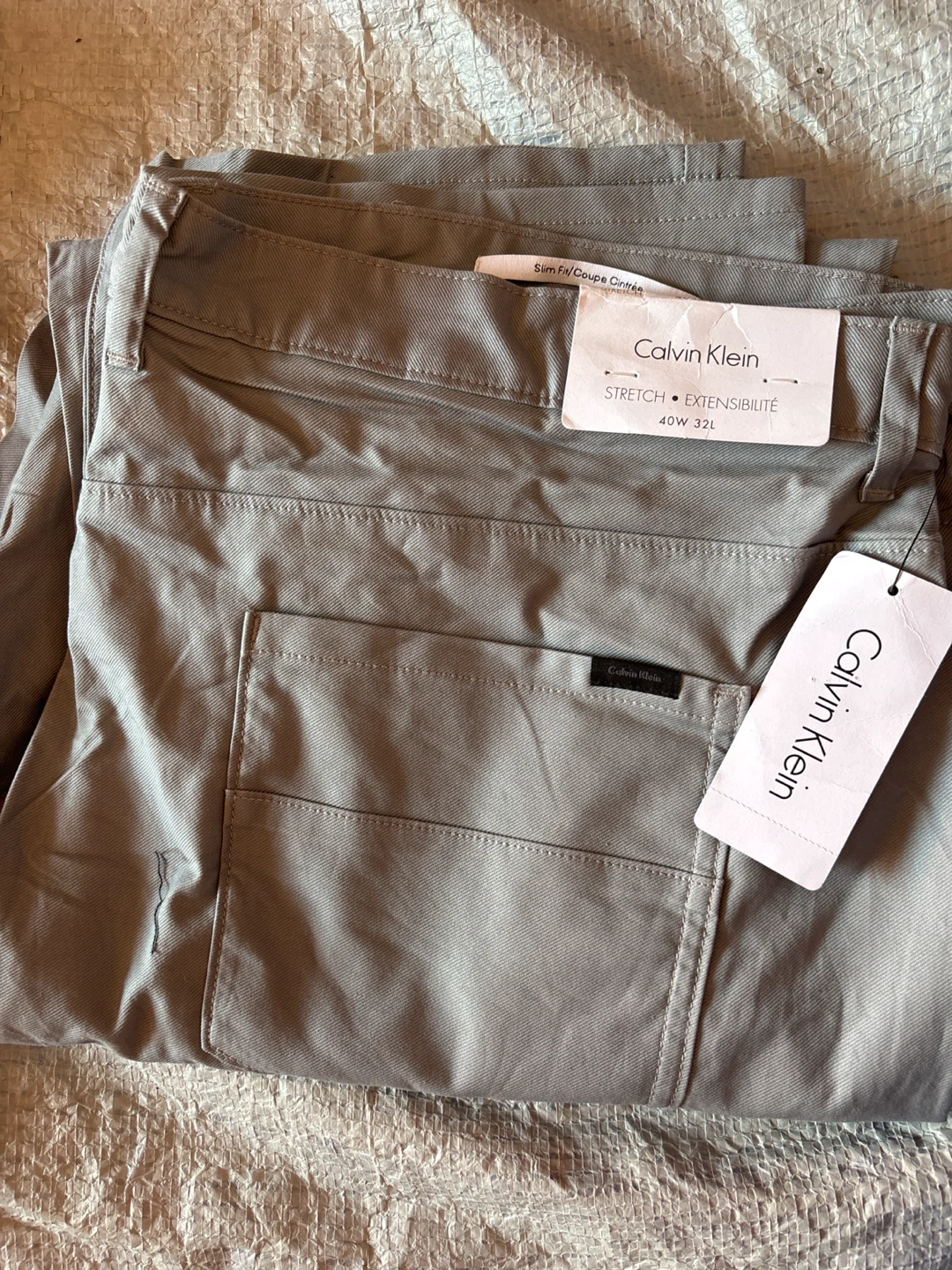Calvin Klein Stretch Slim Fit Pants - 40W 32L