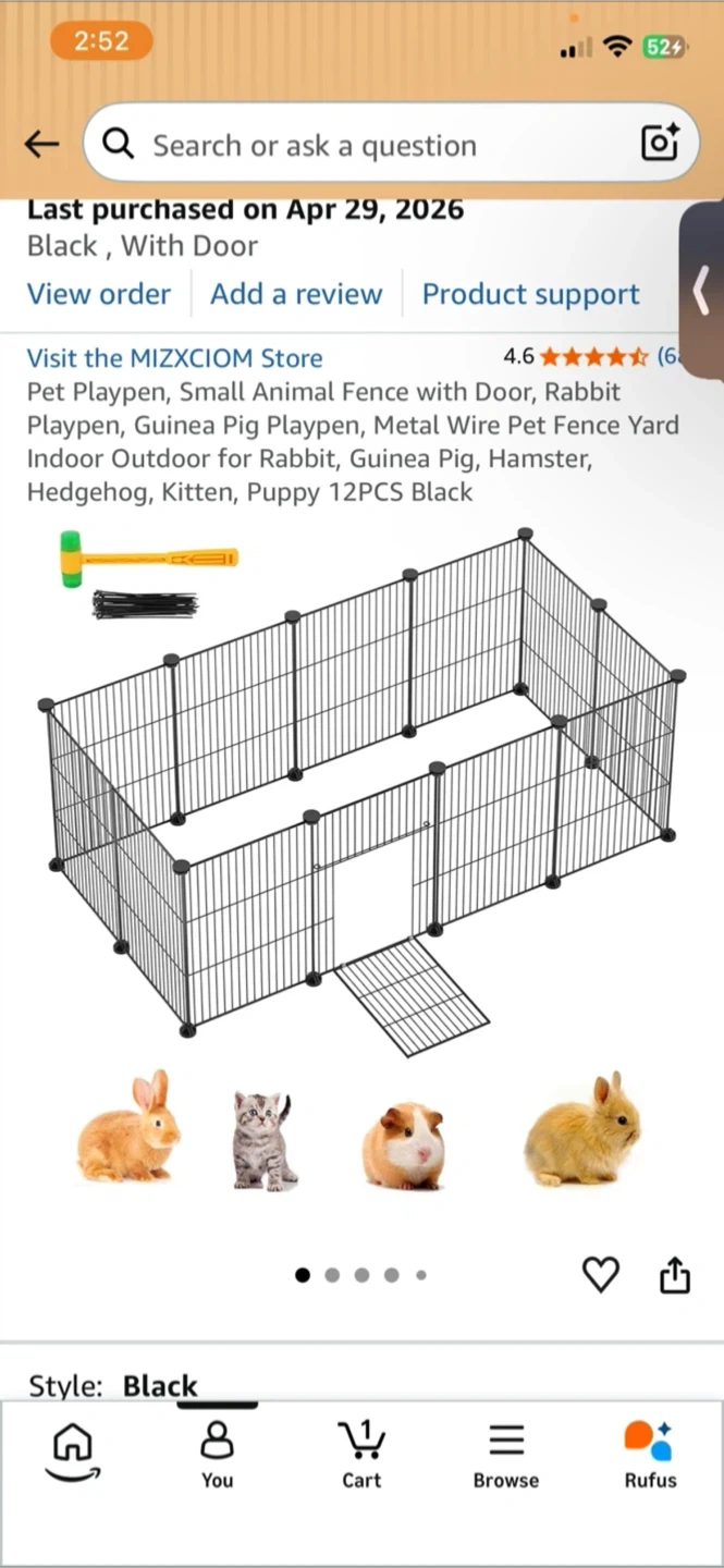 Pet Playpen Small Animal Fence - Black - photo 3
