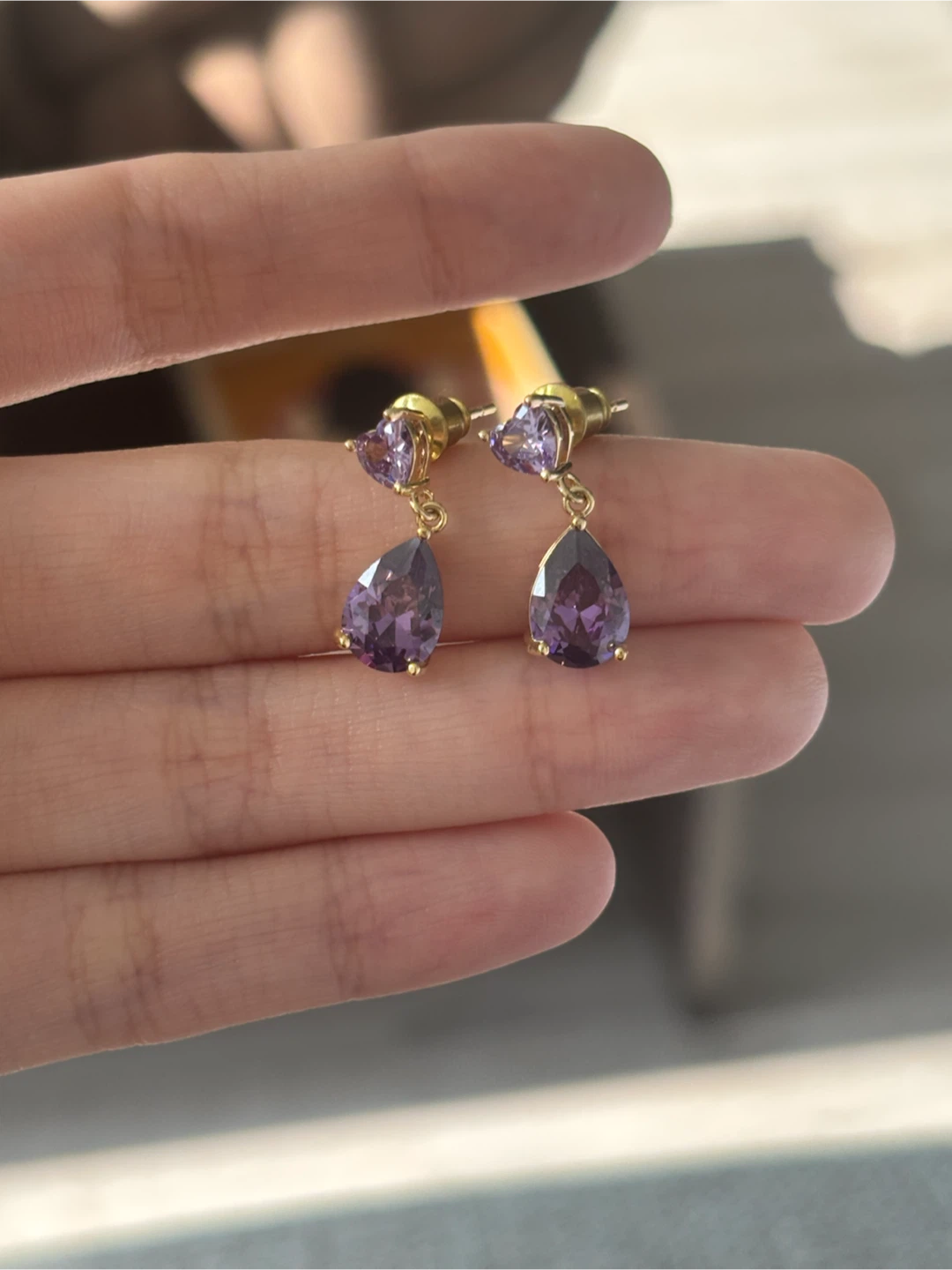 Purple Gemstone Necklace and Earring Set - photo 3