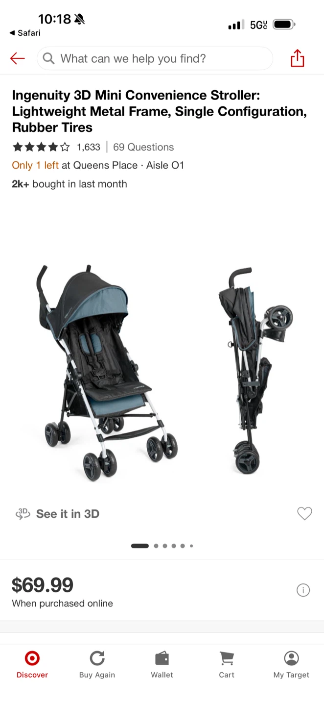 Summer by Ingenuity 3D Lite Stroller - Black/Silver - photo 2