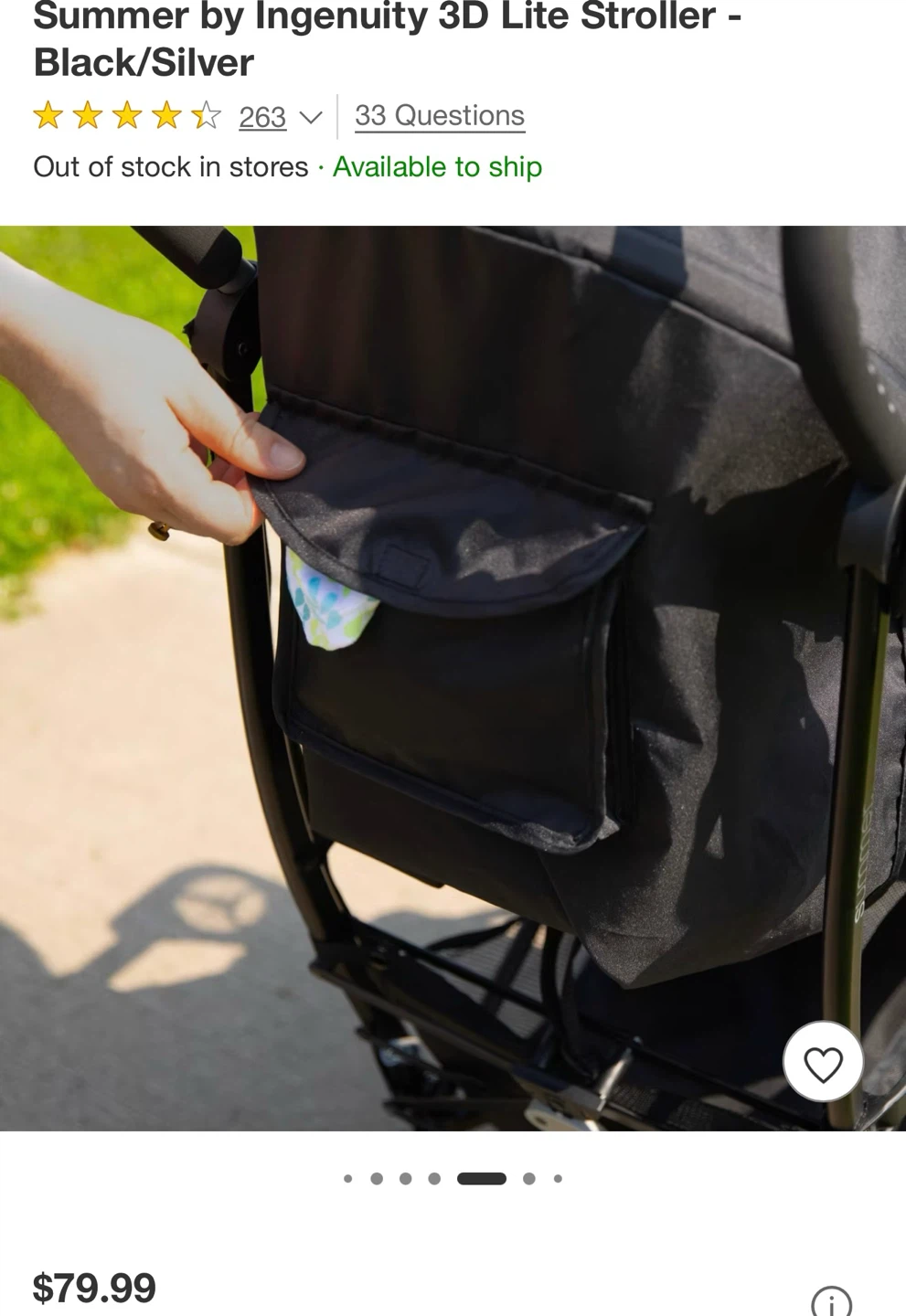 Summer by Ingenuity 3D Lite Stroller - Black/Silver - photo 4