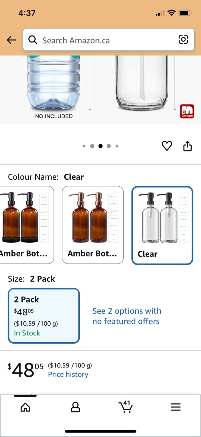 GMISUN Glass Soap Dispenser with Pump - 2 Pack - photo 2