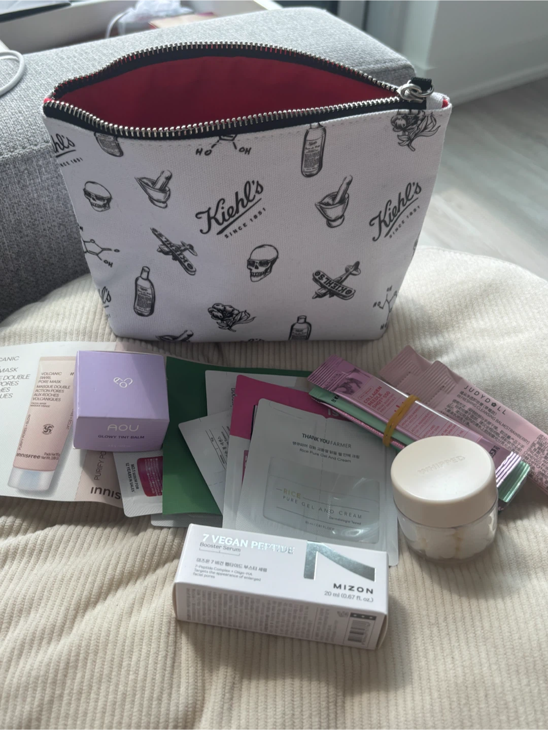 Cosmetic Bag with Skincare Samples & Goodies