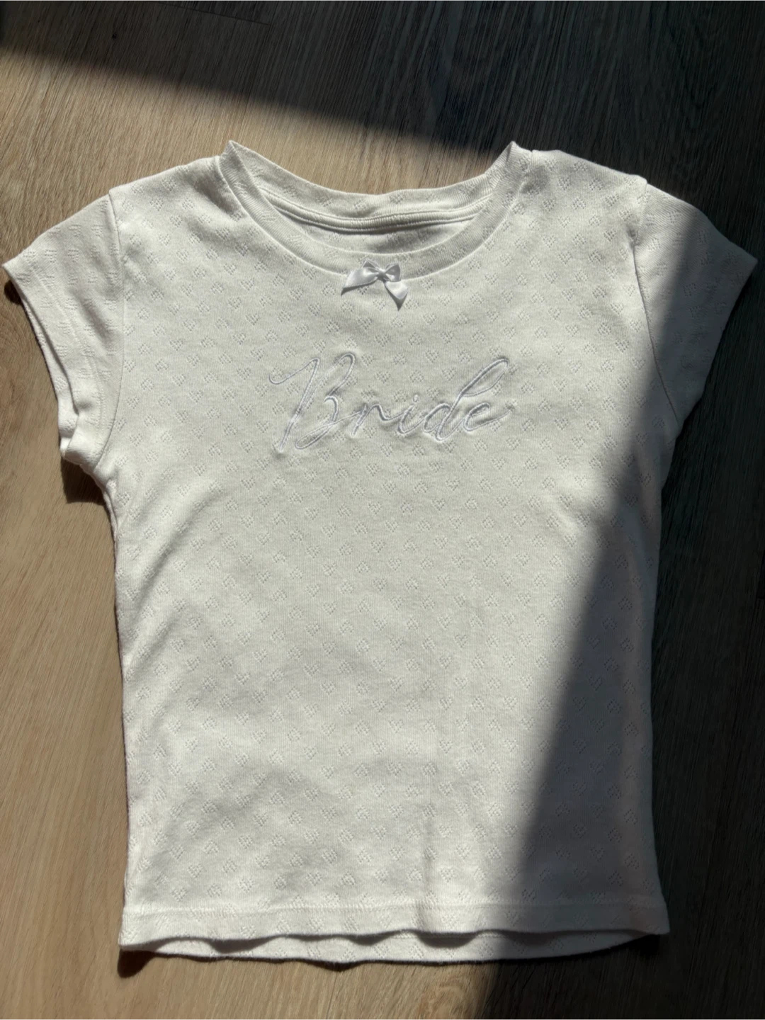 XS - Bride Embroidered Pointelle Baby Tee 🤍🎀