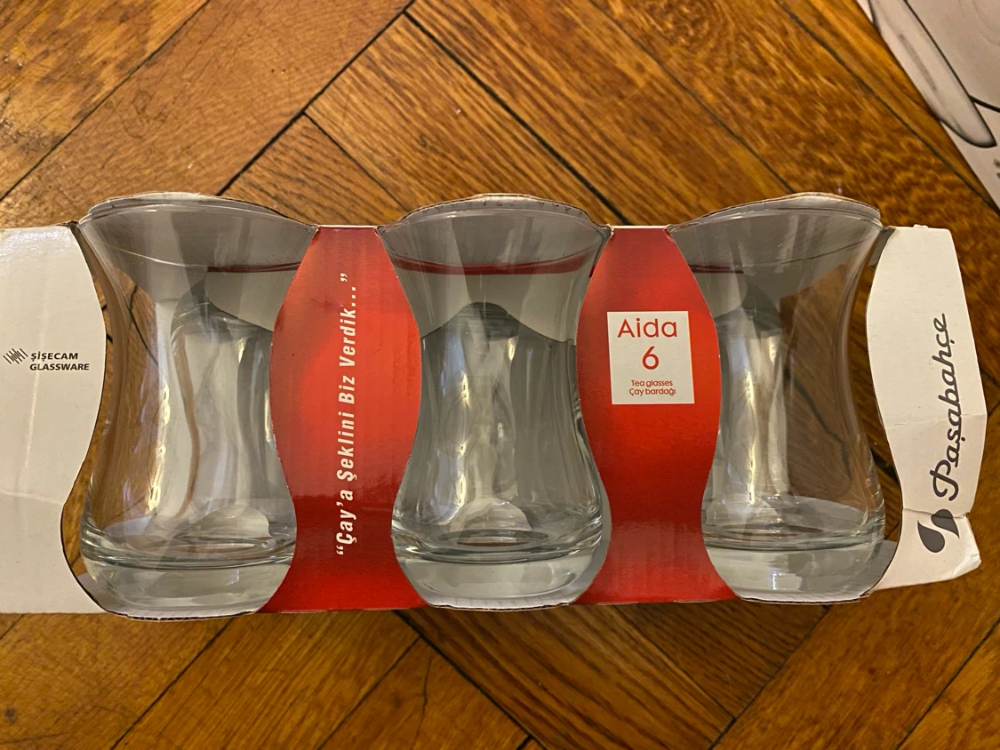 Set of 6 Pasabahce Aida tea glasses Saucers and spoon set - photo 5