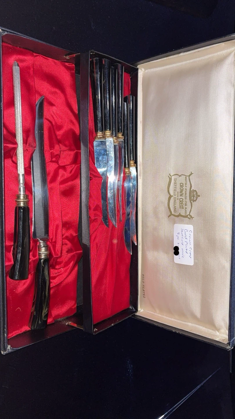 Vintage Crown Crest Cutlery Set, Sheffield England,