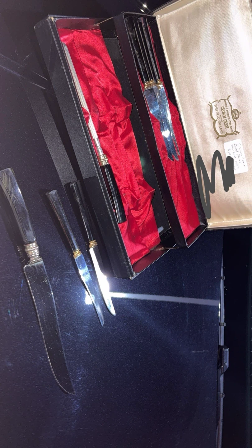 Vintage Crown Crest Cutlery Set, Sheffield England, - photo 2