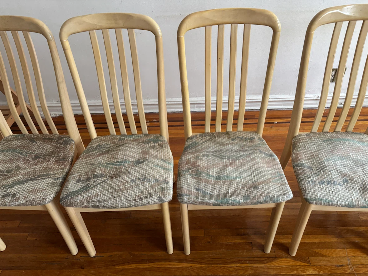 Set of 6 Wooden Dining Chairs and table set - photo 3