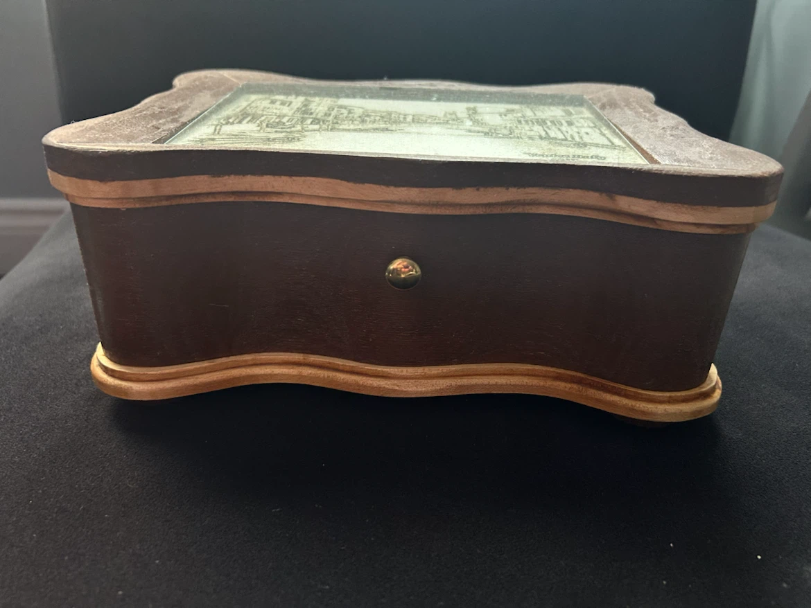 Wooden Trinket Box with Venice Scene
