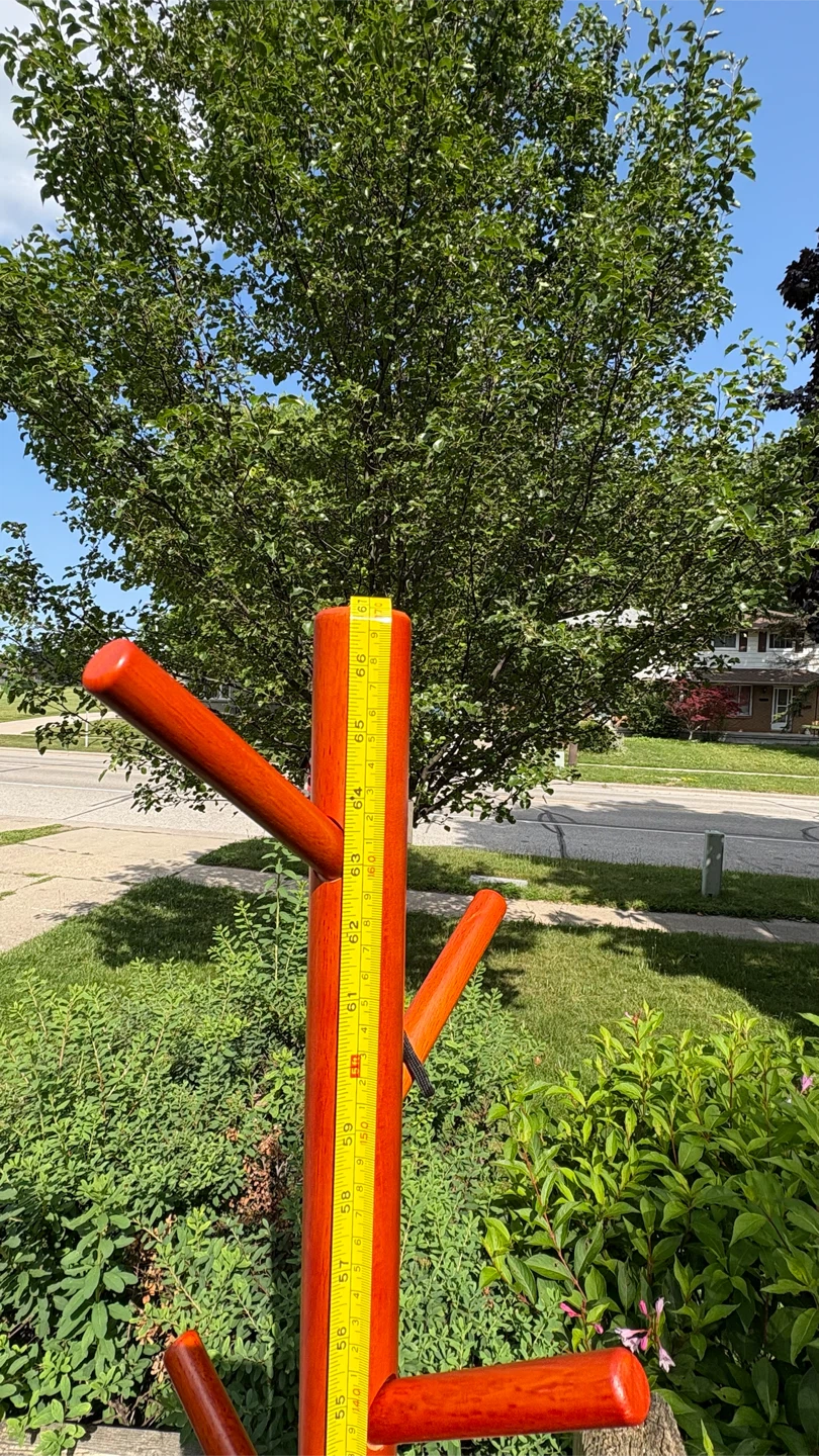 Orange Wooden Coat Rack with 8 hooks - photo 4