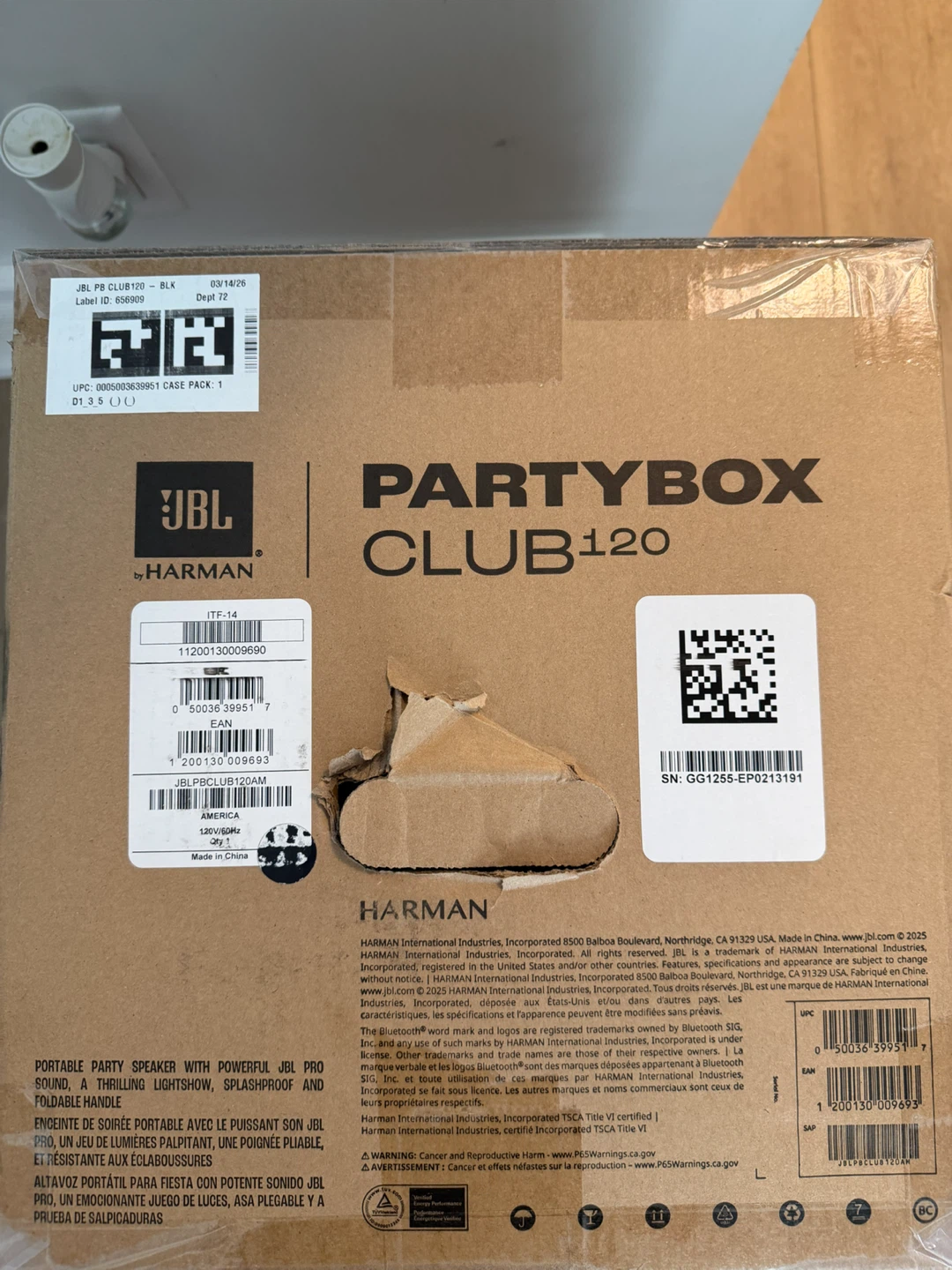 JBL PartyBox Club 120 Portable Speaker - BNIB - photo 4