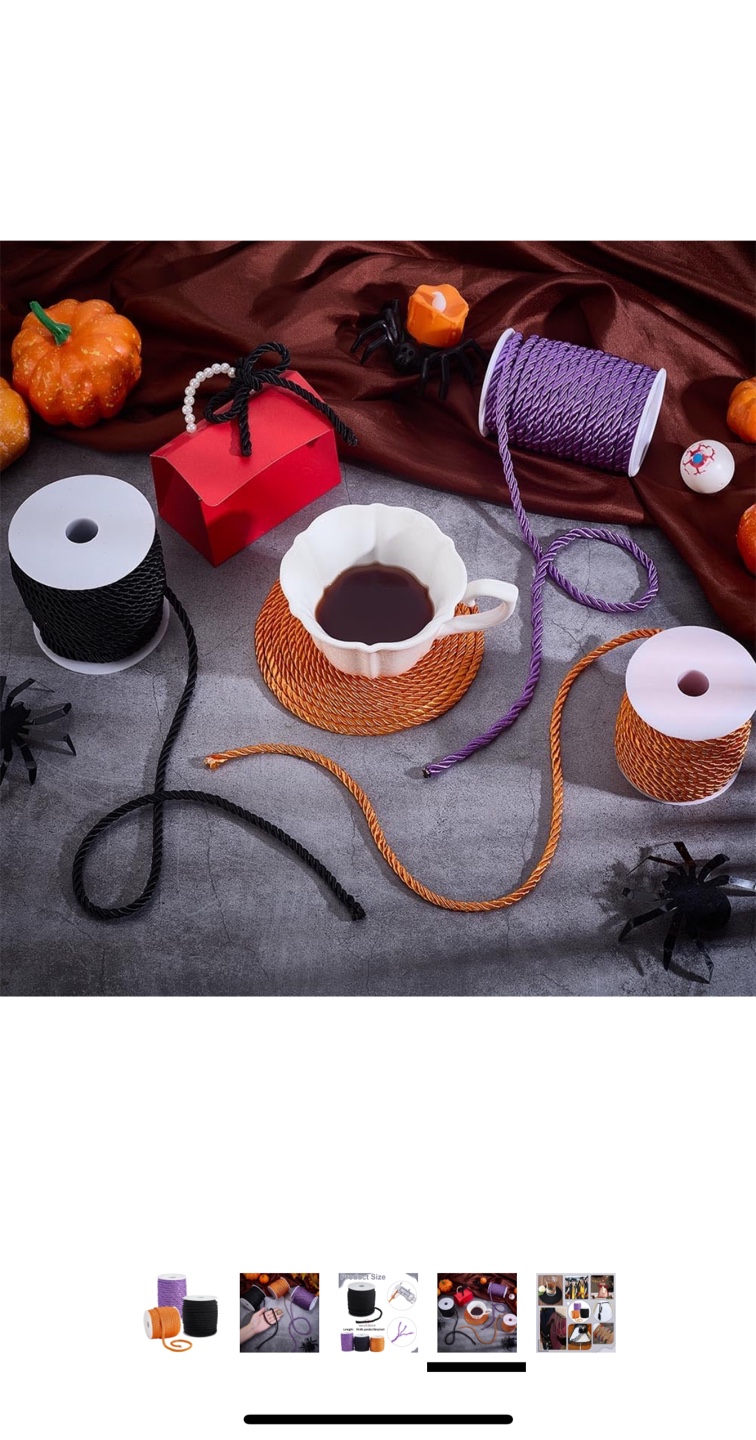 3 Rolls Halloween Themed Twisted Cord - photo 3