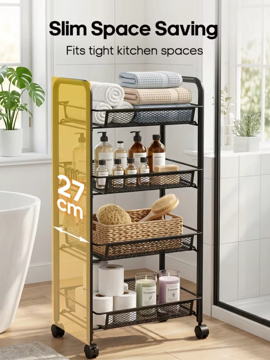 4-Tier Rolling Storage Cart