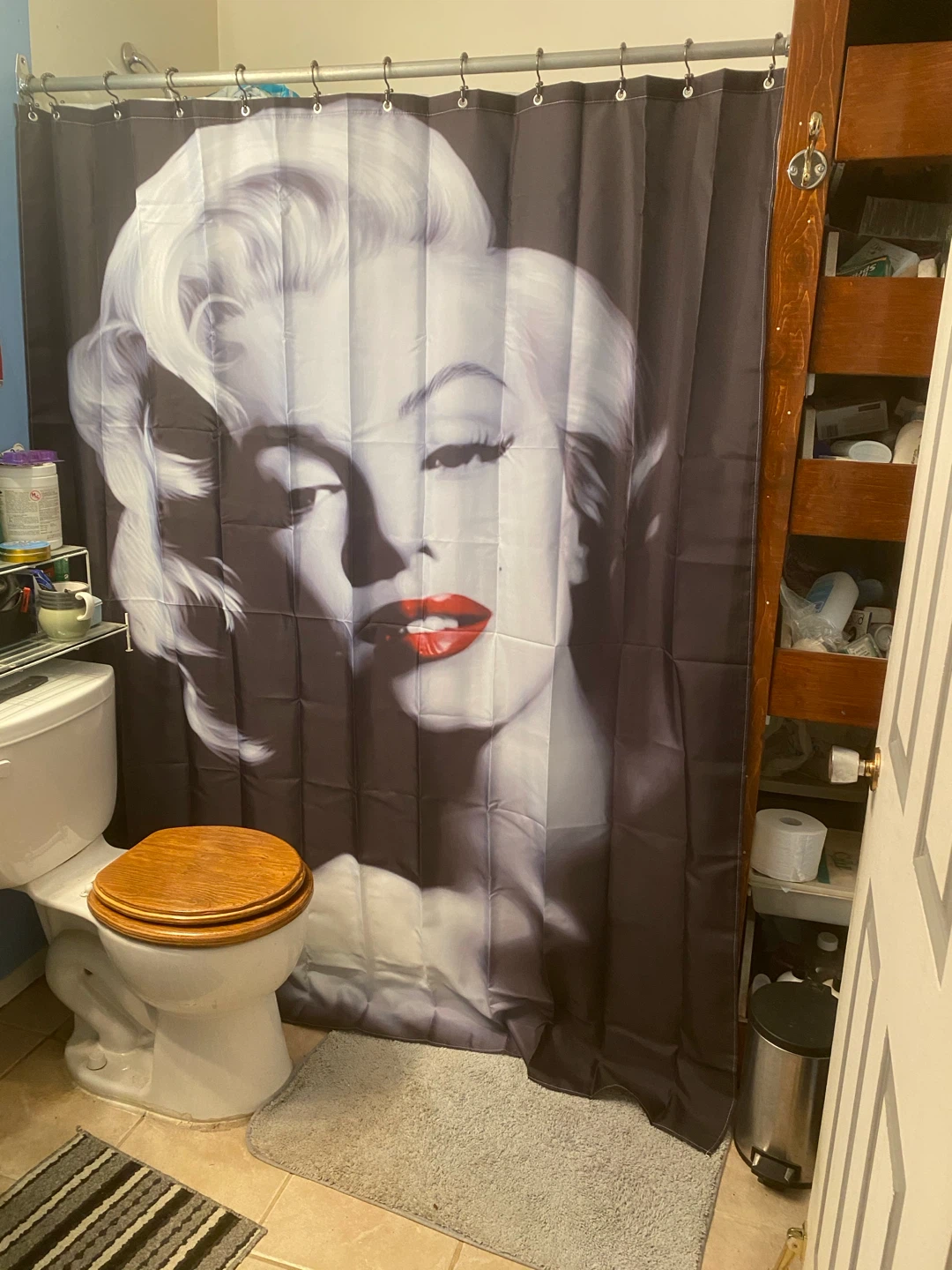 Marilyn Monroe Black and White Shower Curtain