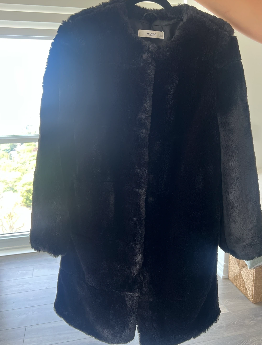 Black Mango Faux Fur Coat