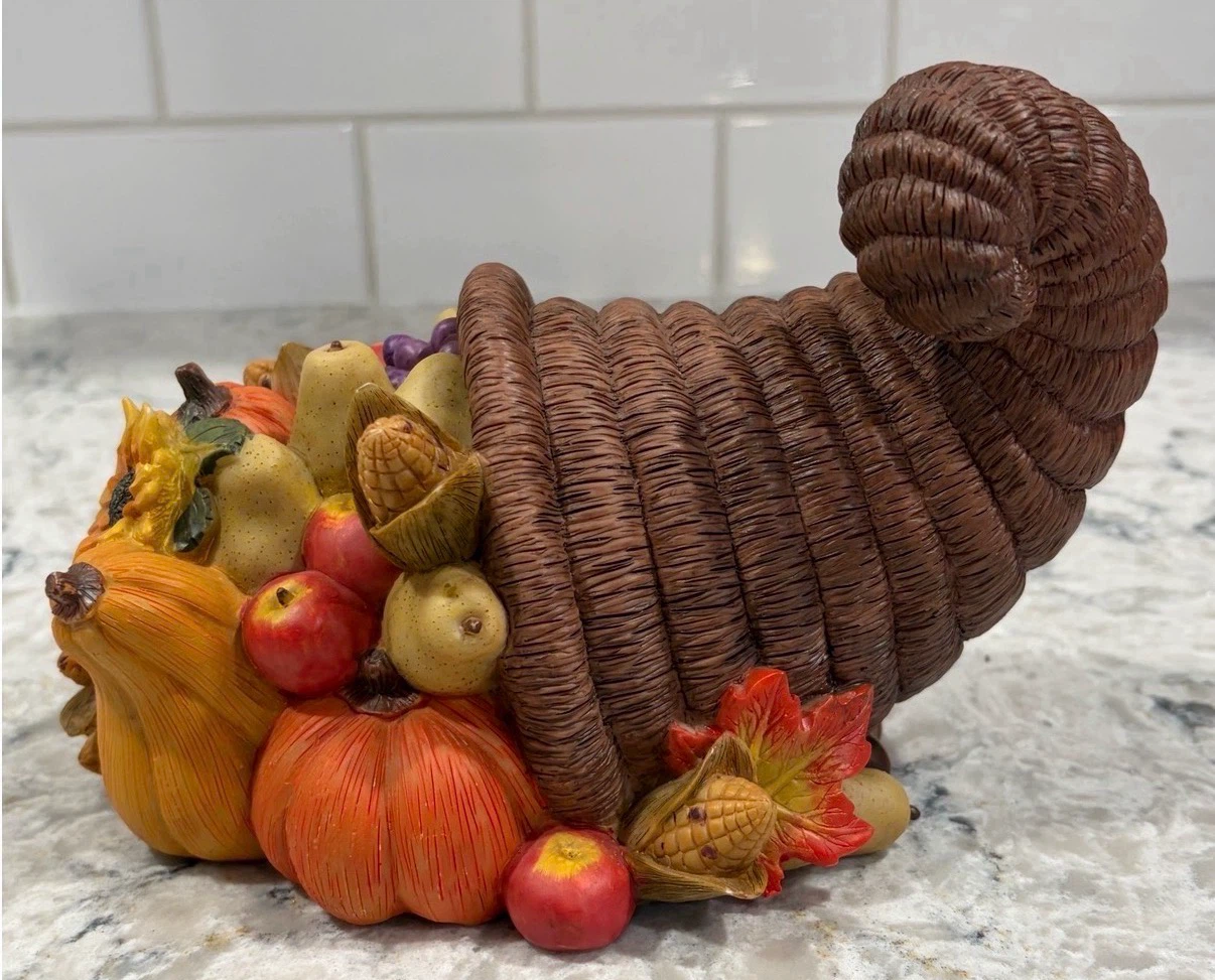 Fall Harvest Cornucopia Centerpiece – Thanksgiving Decor - photo 2
